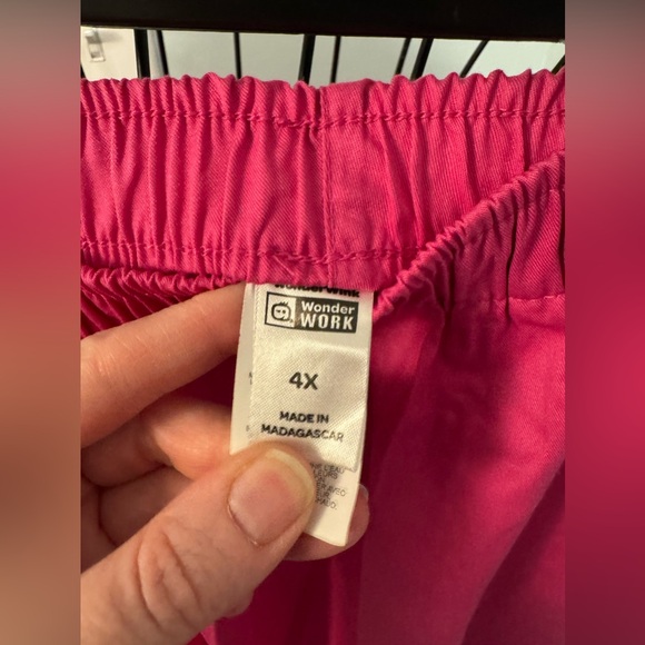 NEW Wonderwink Elastic Waist Women’s 4X 4XL Scrub Bottoms Fuchsia Pink Pants - Picture 4 of 10